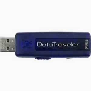 2GB USB2.0 накопитель DT100 с выдвижным USB-портом синий