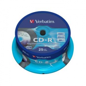 VERBATIM CD-R 80 52x DL+ CB/25 Vinyl Ink Print