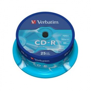 VERBATIM CD-R 80 52x DL CB/25