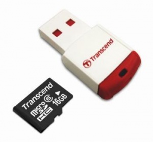 16GB   Transcend Transflash (MicroSDHC Class6)  + P3 reader NEW