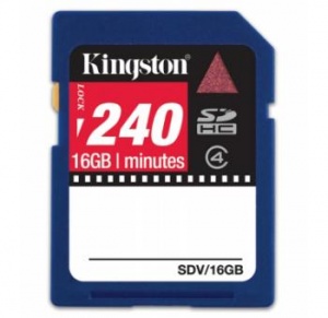 16GB SDHC Card Kingston Video 240min
