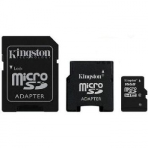 16GB Карта памяти Kingston Transflash (MicroSDHC Class2) + SD/MiniSD адаптеры