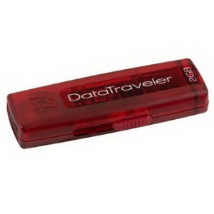 2GB USB2.0 накопитель DT100 с выдвижным USB-портом красный
