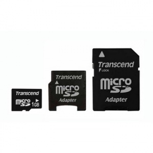 1GB   Transcend MicroSD (Transflash) + 2  (SD/MiniSD)